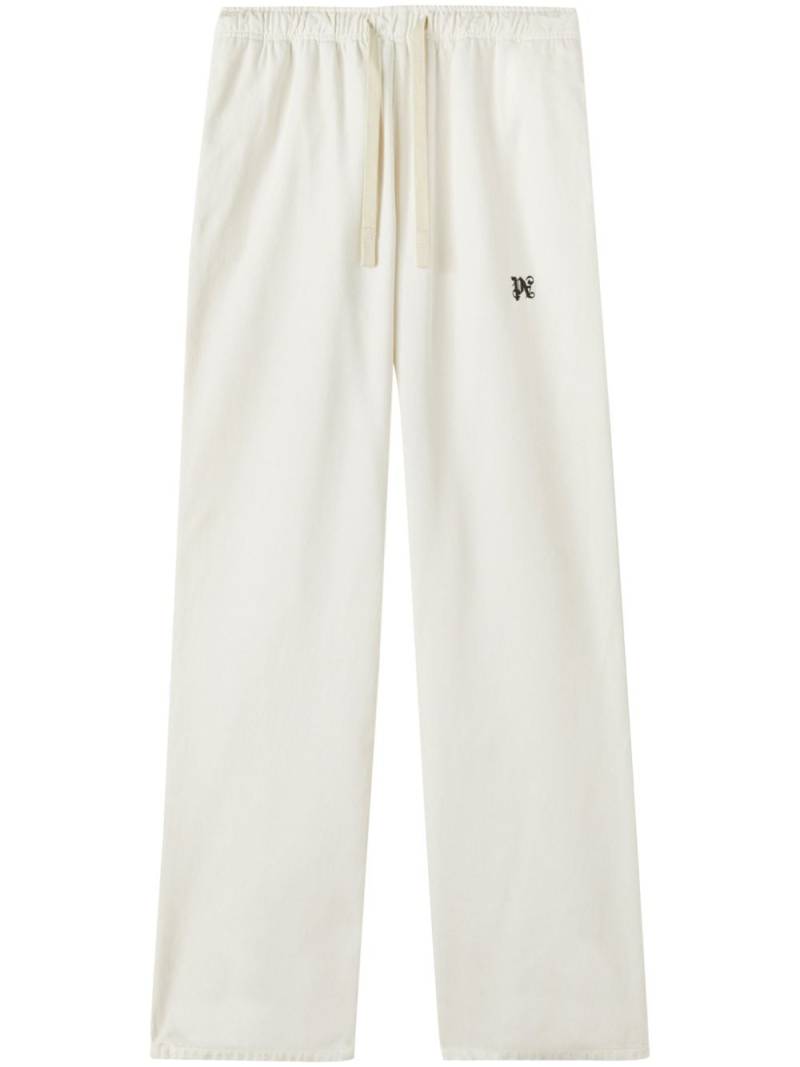 Palm Angels drawstring cotton trousers - White von Palm Angels