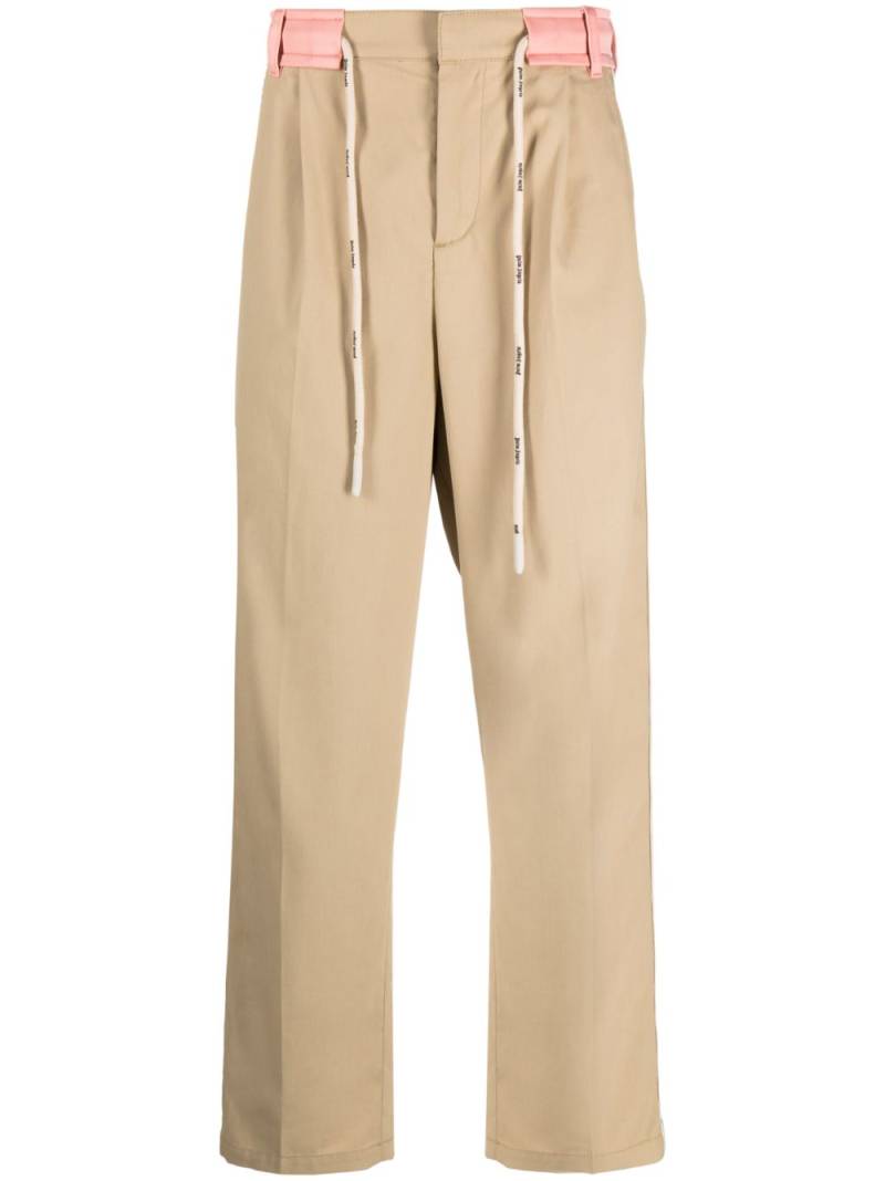 Palm Angels drawstring-waist straight-leg trousers - Neutrals von Palm Angels