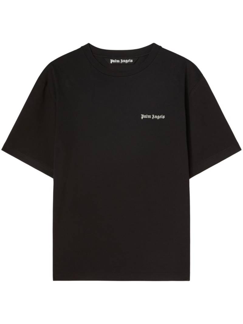 Palm Angels embroidered-logo crew-neck T-shirt - Black von Palm Angels