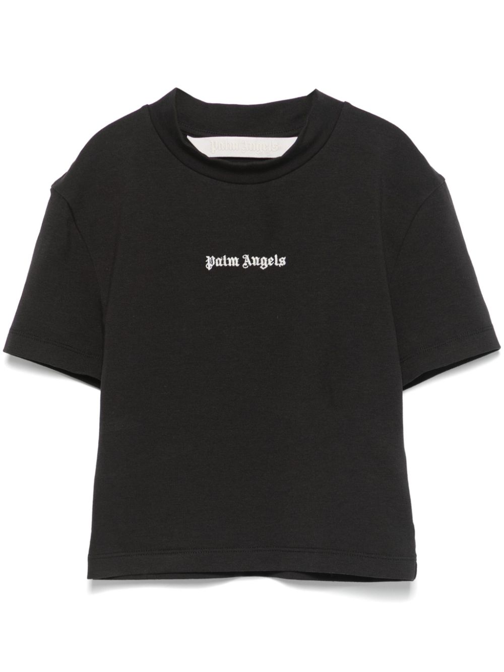 Palm Angels embroidered-logo cropped T-shirt - Black von Palm Angels