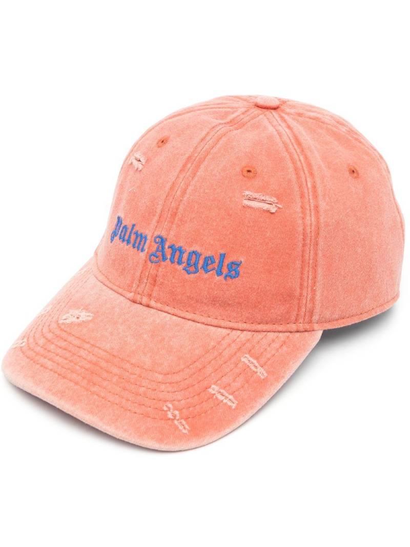 Palm Angels embroidered-logo distressed-effect cap - Orange von Palm Angels