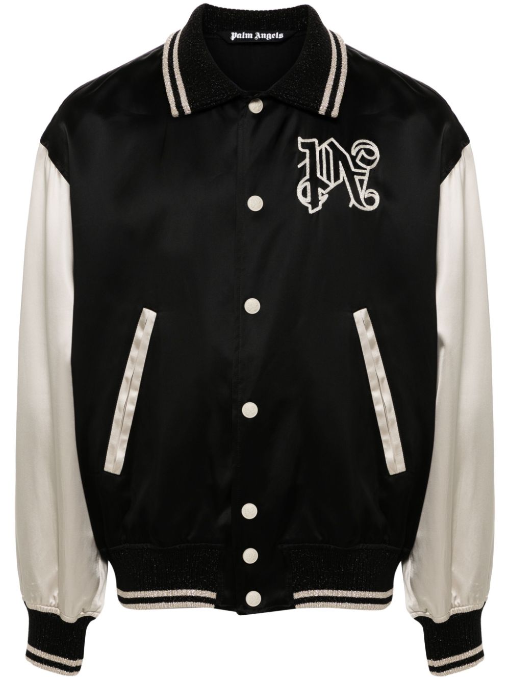 Palm Angels gothic-logo varsity jacket - Black von Palm Angels