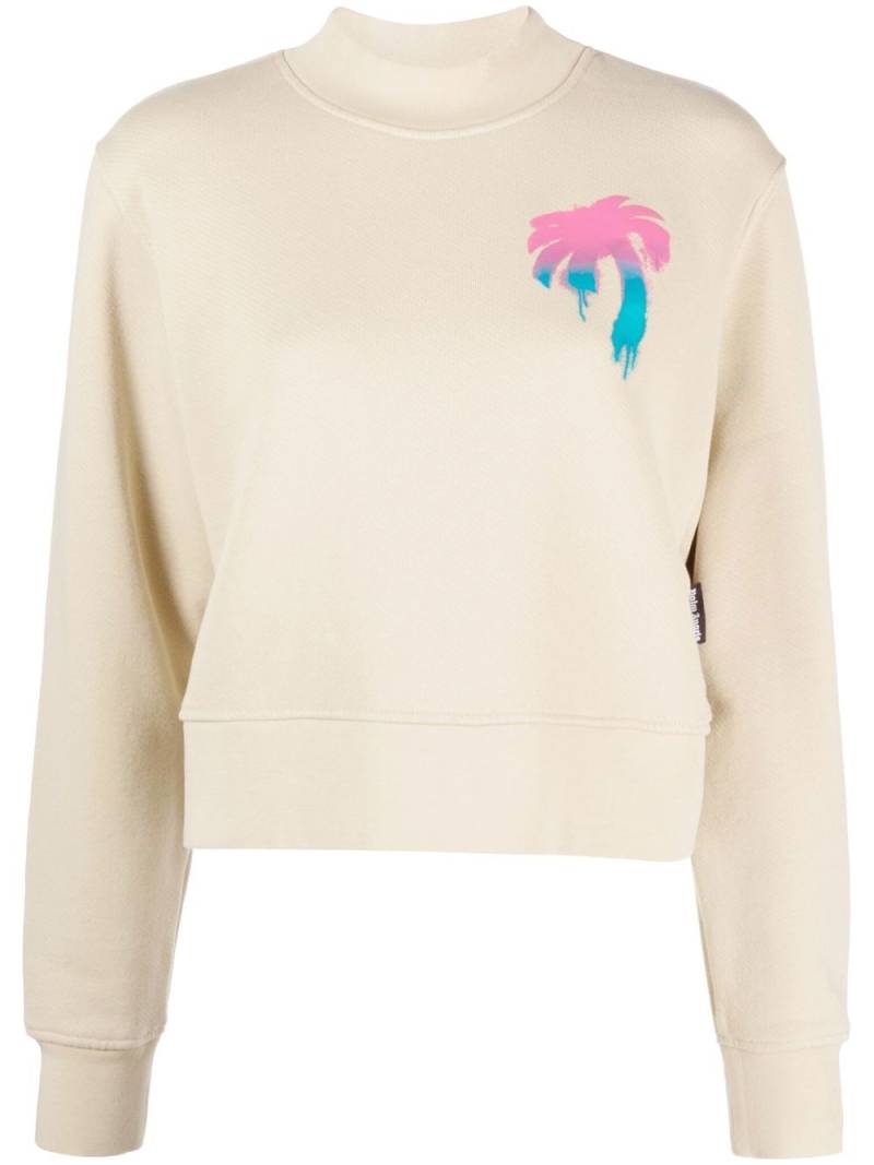 Palm Angels graphic-print long-sleeve sweatshirt - Neutrals von Palm Angels