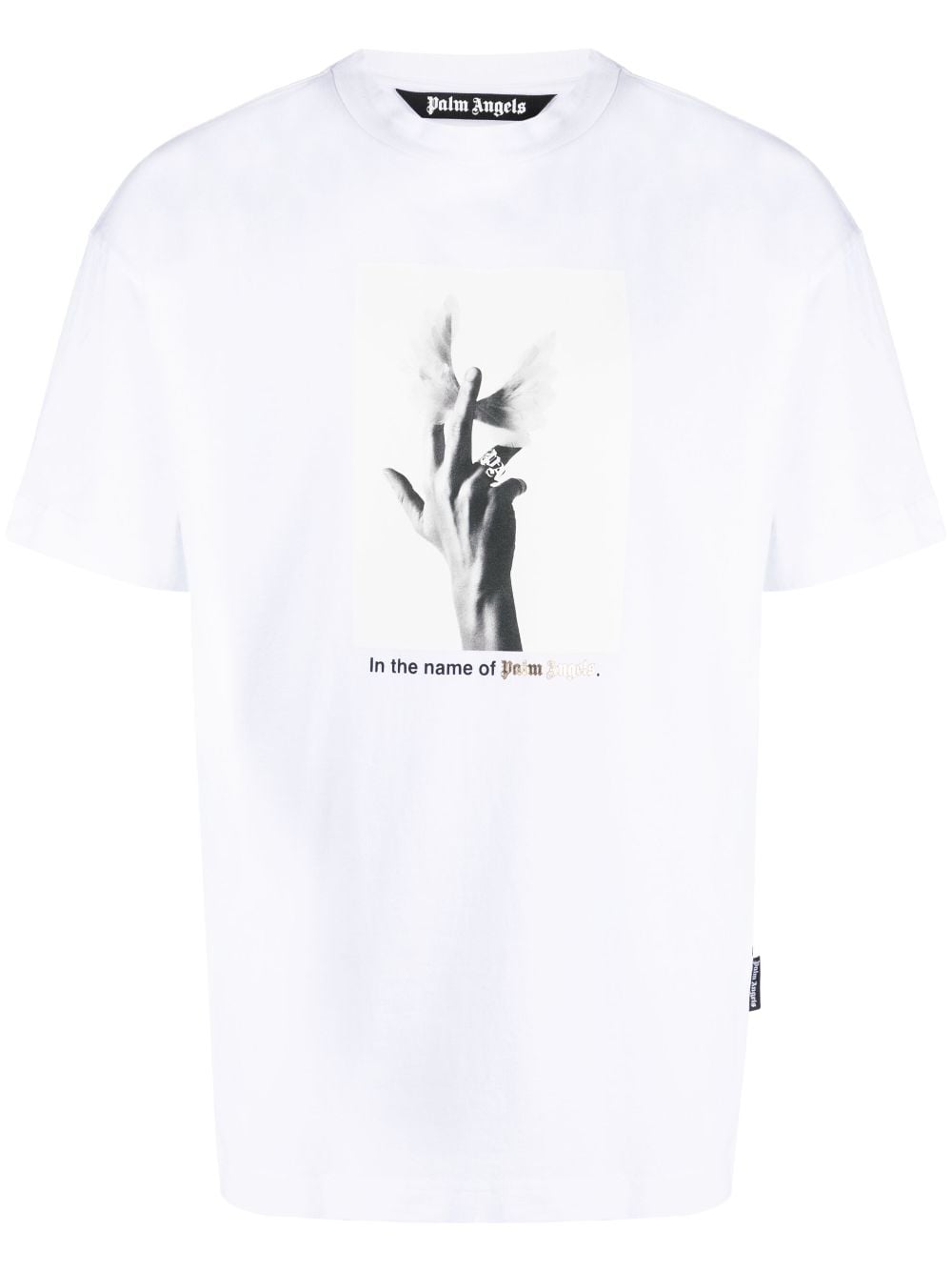 Palm Angels hand-photo cotton T-shirt - White von Palm Angels