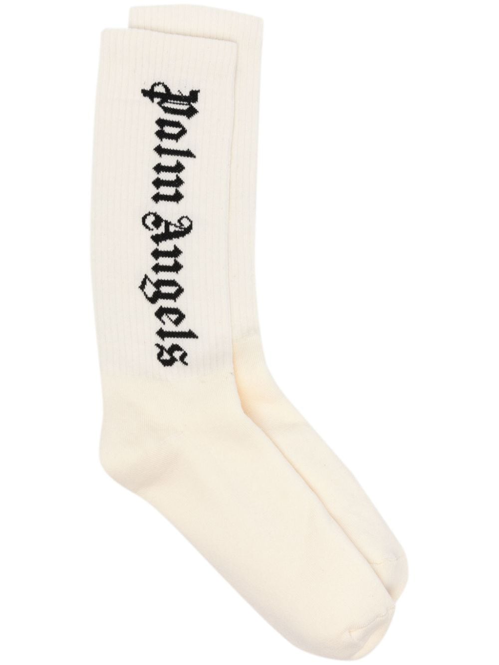 Palm Angels intarsia-logo socks - Neutrals von Palm Angels