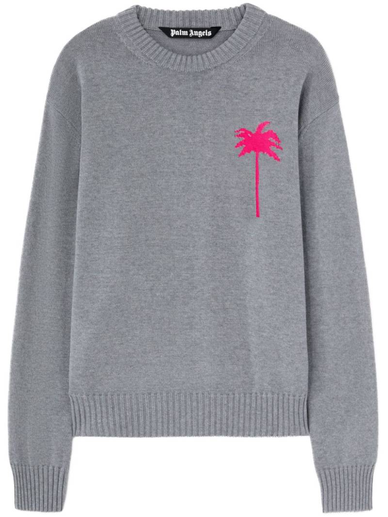 Palm Angels knit-palm jumper - Grey von Palm Angels