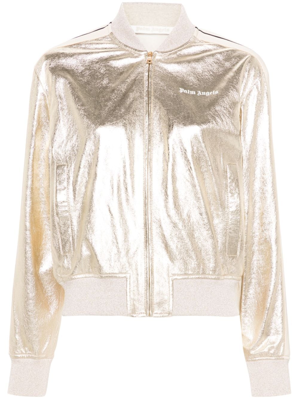 Palm Angels leather bomber jacket - Gold von Palm Angels