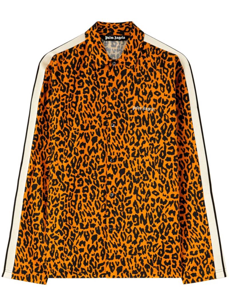 Palm Angels cheetah-print track shirt - Orange von Palm Angels