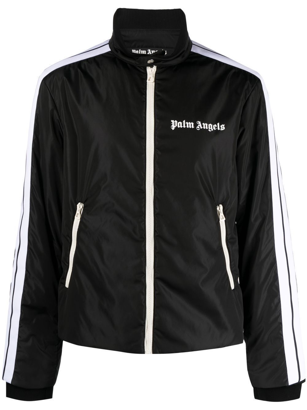 Palm Angels lightweight puffer track jacket - Black von Palm Angels