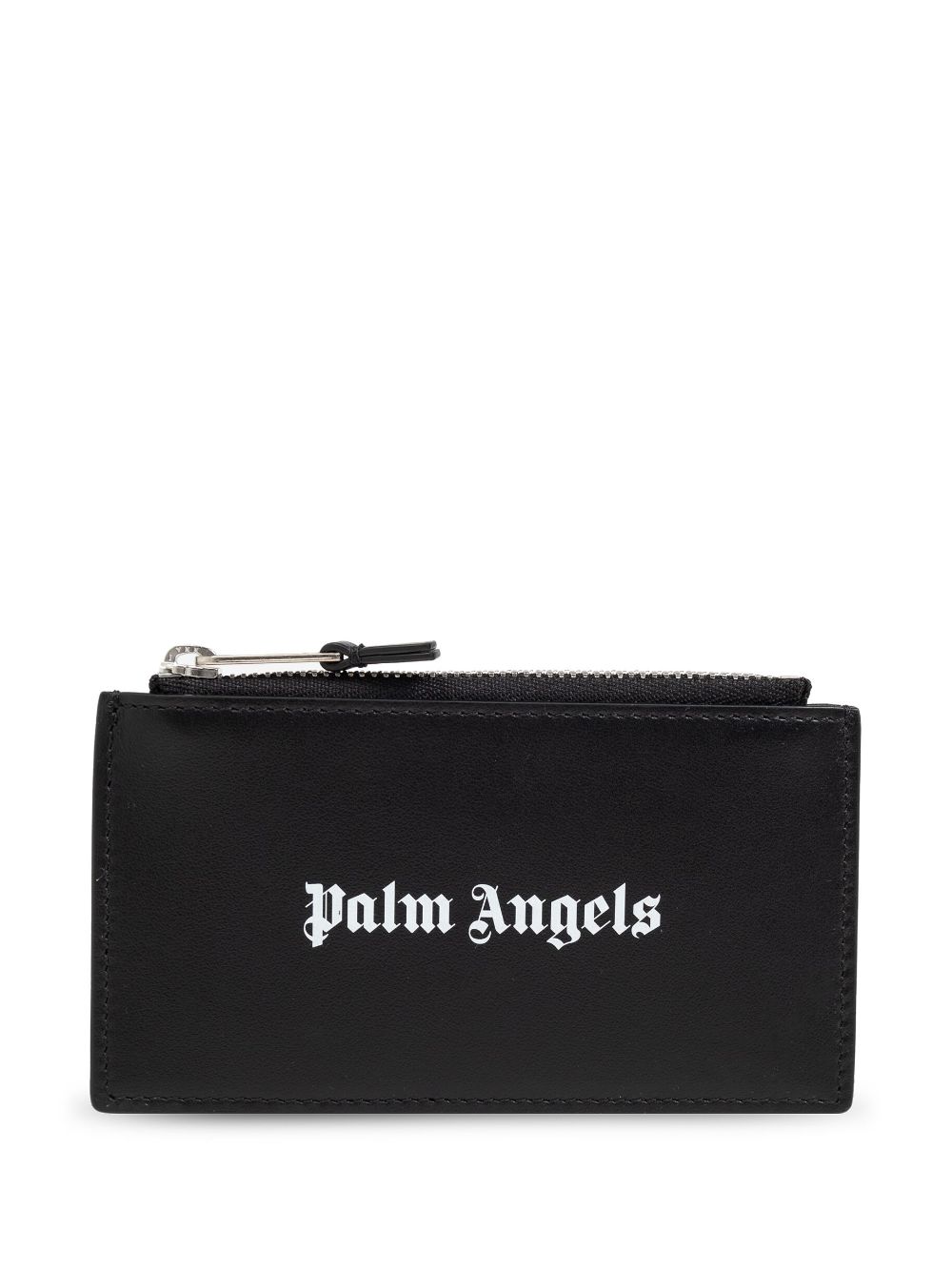 Palm Angels logo-appliqué leather wallet - Black von Palm Angels