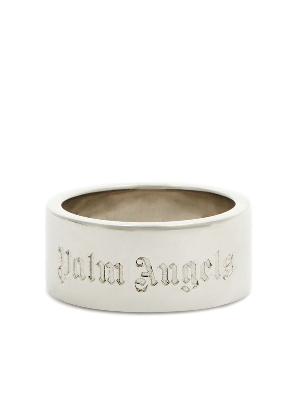 Palm Angels logo band ring - Silver von Palm Angels