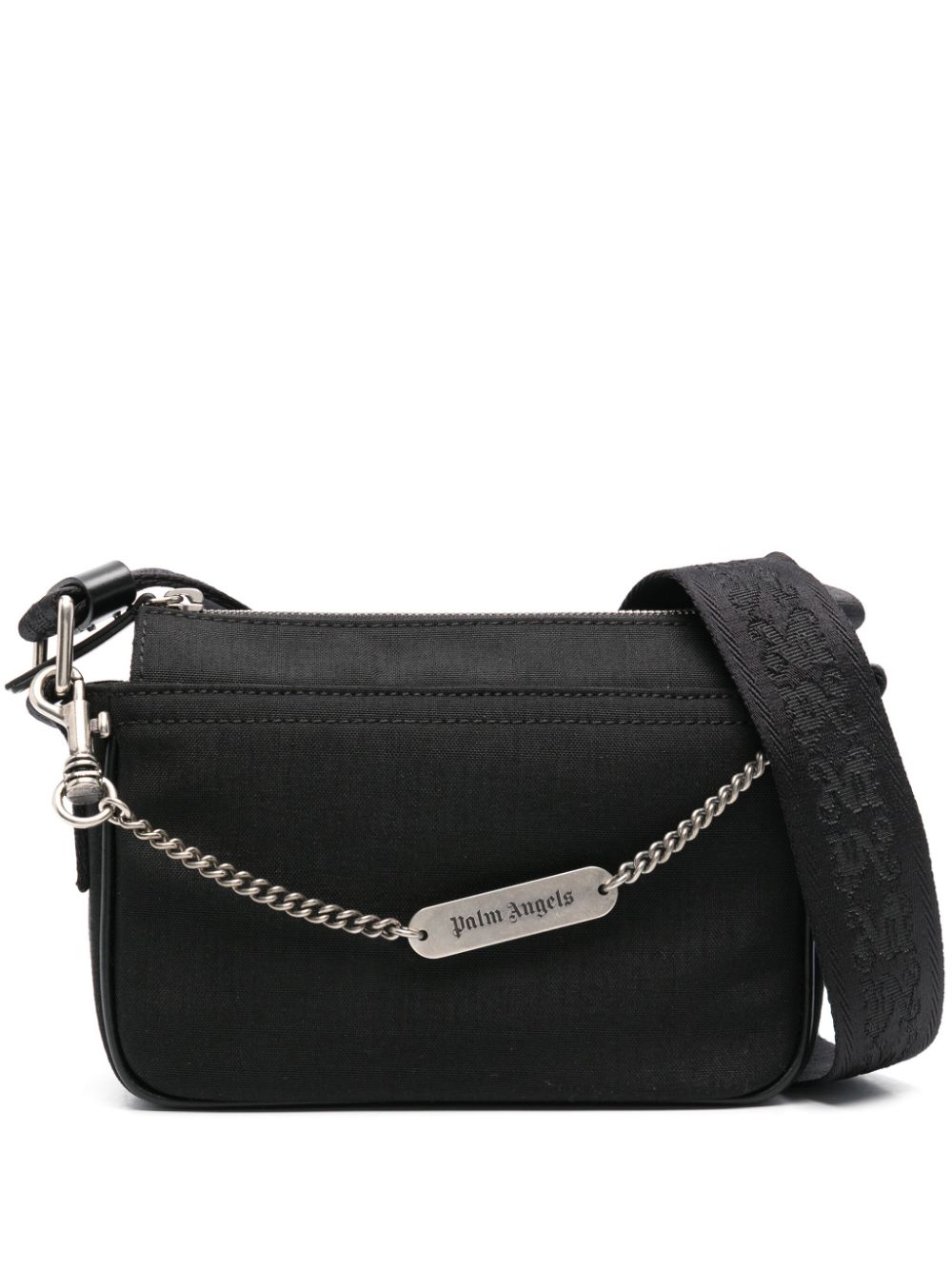 Palm Angels logo-chain messenger bag - Black von Palm Angels