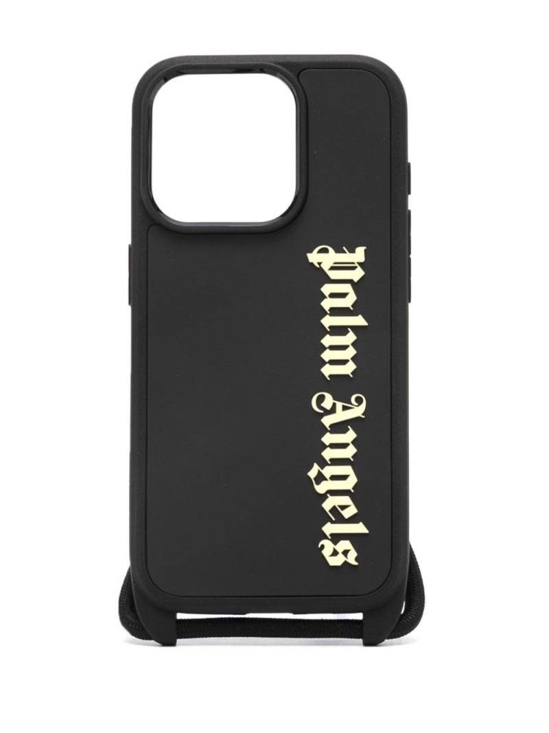 Palm Angels logo-embossed iPhone 15 case - Black von Palm Angels