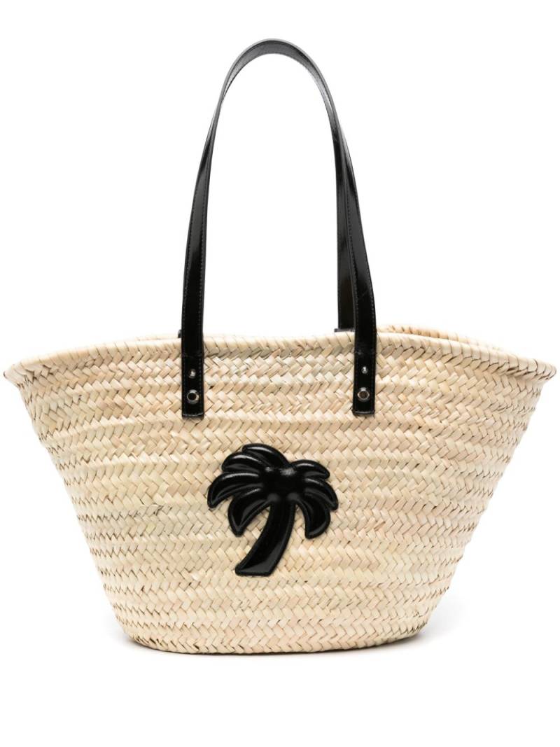 Palm Angels palm-appliqué basket bag - Neutrals von Palm Angels