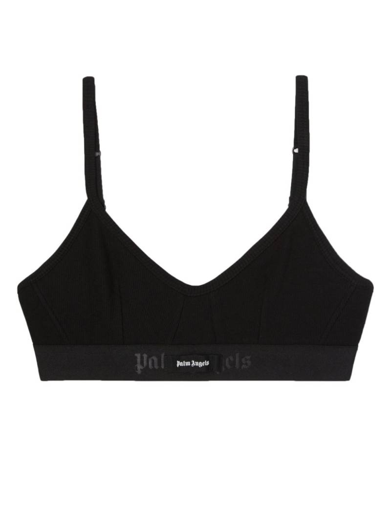 Palm Angels logo-embroidered balconette bra - Black von Palm Angels