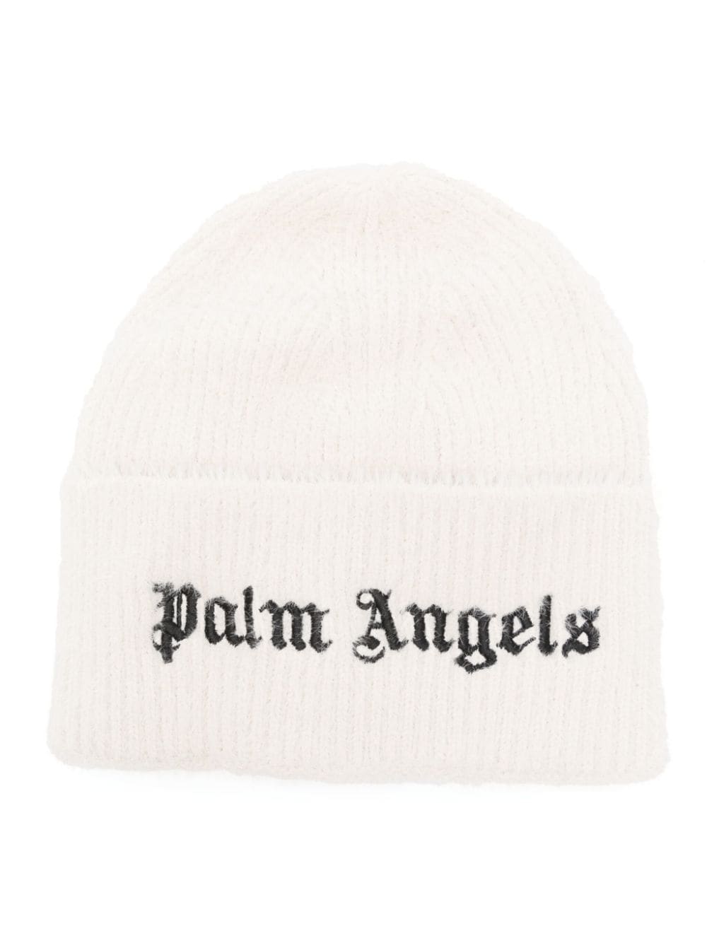 Palm Angels logo-embroidered beanie - White von Palm Angels