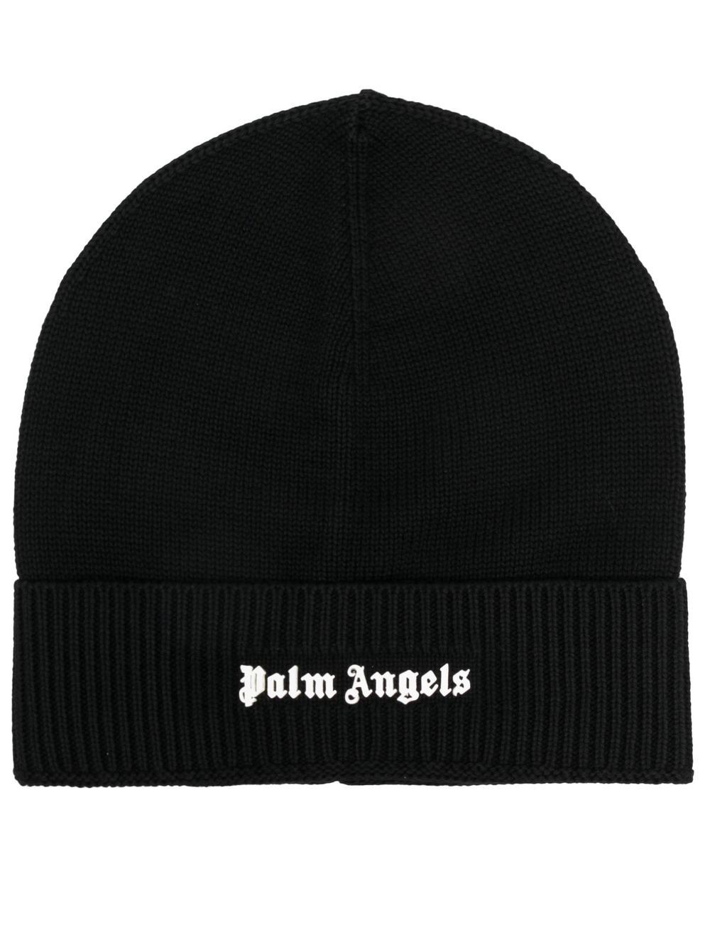 Palm Angels logo-embroidered beanie - Black von Palm Angels