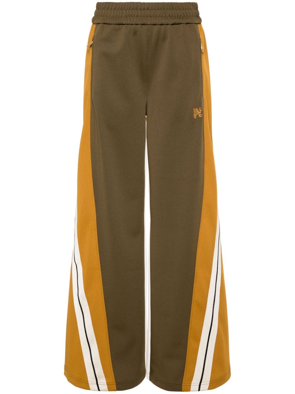 Palm Angels logo-embroidered colourblock track pants - Brown von Palm Angels