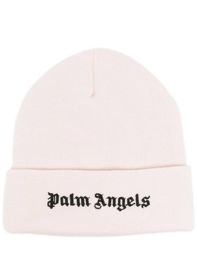 Palm Angels logo-embroidered cotton beanie - Pink von Palm Angels