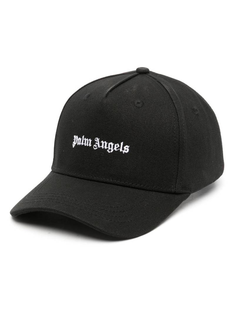 Palm Angels logo-embroidered cotton-canvas baseball cap - Black von Palm Angels