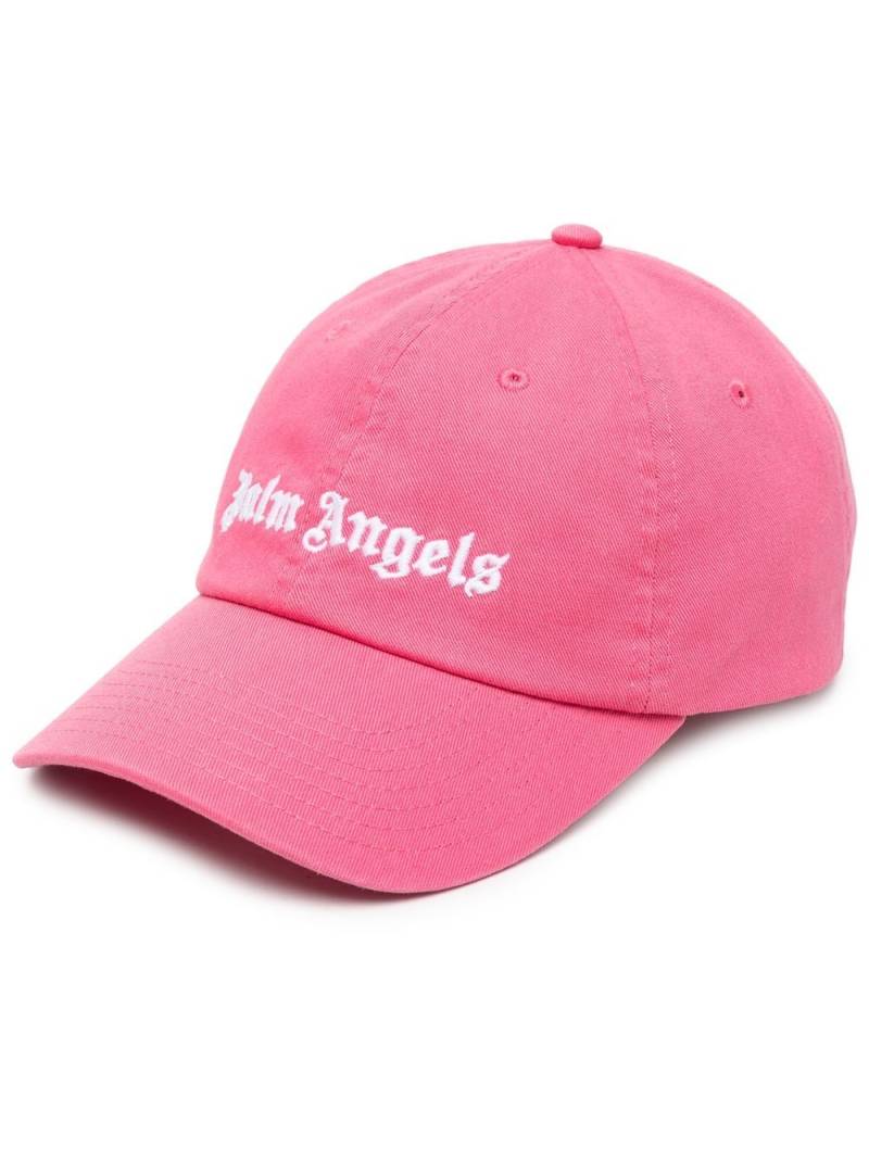 Palm Angels logo-embroidered cotton cap - Pink von Palm Angels