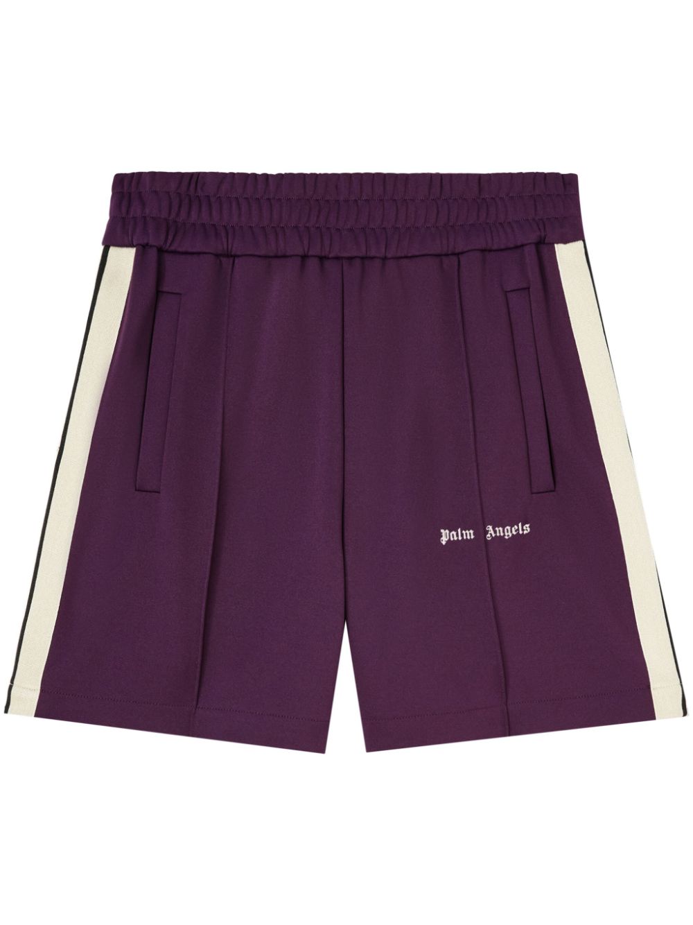 Palm Angels logo-embroidered stripe-detail shorts - Purple von Palm Angels