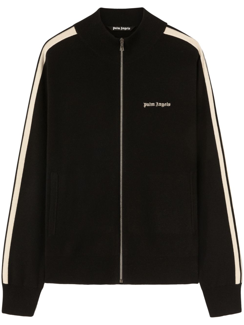 Palm Angels logo-embroidered zip-up jacket - Black von Palm Angels