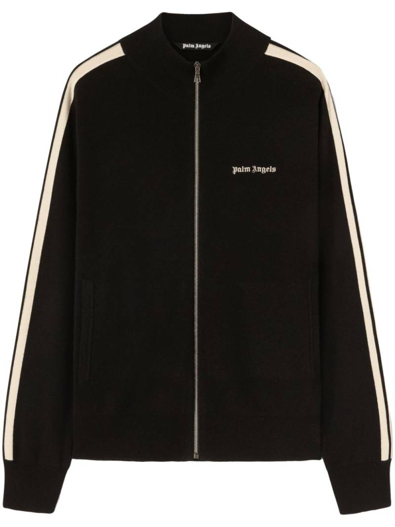 Palm Angels logo-embroidered zip-up jacket - Black von Palm Angels