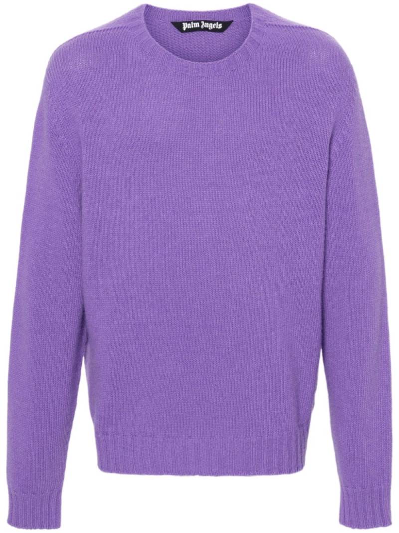 Palm Angels logo-intarsia jumper - Purple von Palm Angels