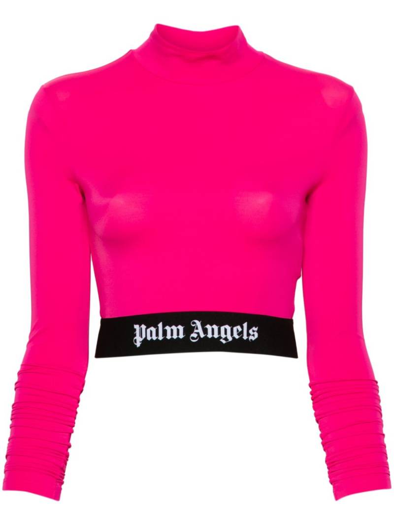 Palm Angels logo-intarsia performance top - Pink von Palm Angels