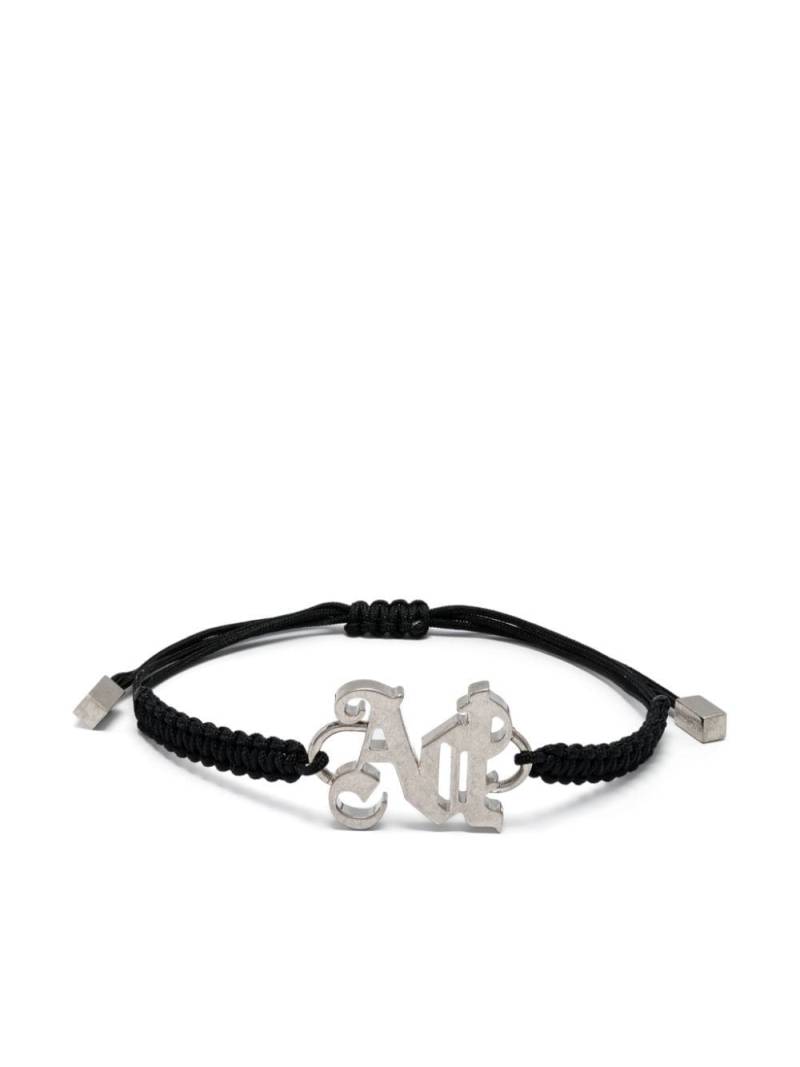 Palm Angels logo-plaque cord bracelet - Black von Palm Angels