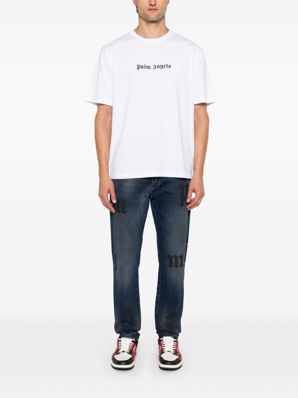 Palm Angels logo-print T-shirt - White von Palm Angels