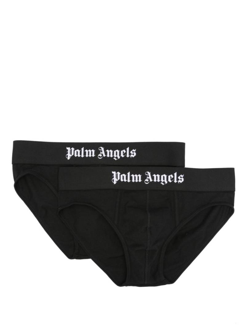 Palm Angels logo-print briefs (pack of two) - Black von Palm Angels