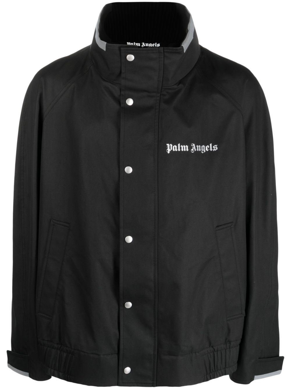 Palm Angels logo-print button-fastening jacket - Black von Palm Angels