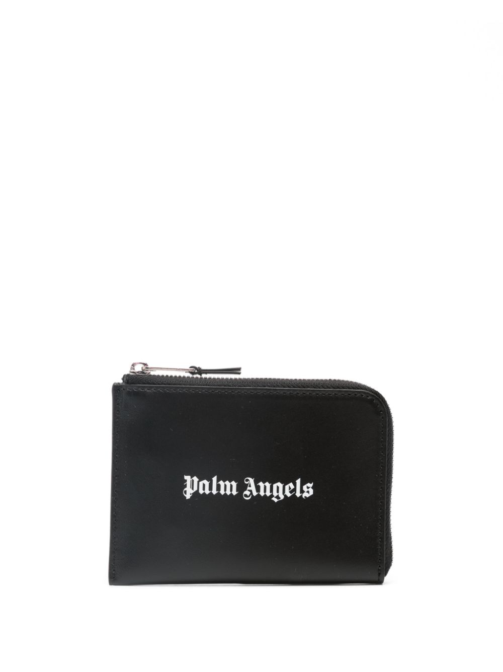 Palm Angels logo-print leather cardholder - Black von Palm Angels