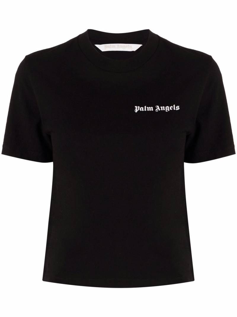 Palm Angels logo-print cotton T-shirt - Black von Palm Angels