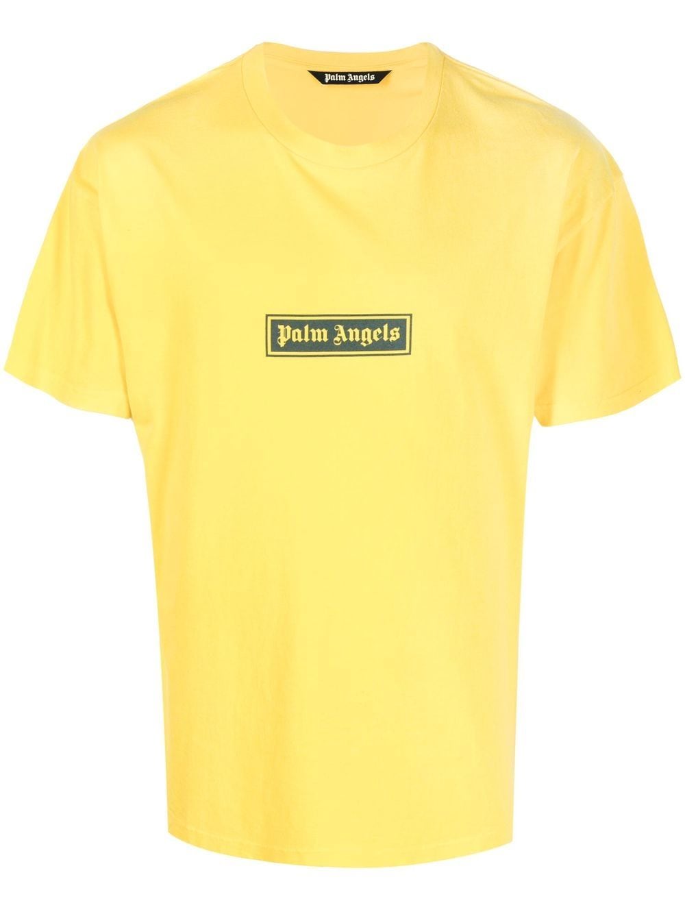 Palm Angels logo-print cotton T-shirt - Yellow von Palm Angels