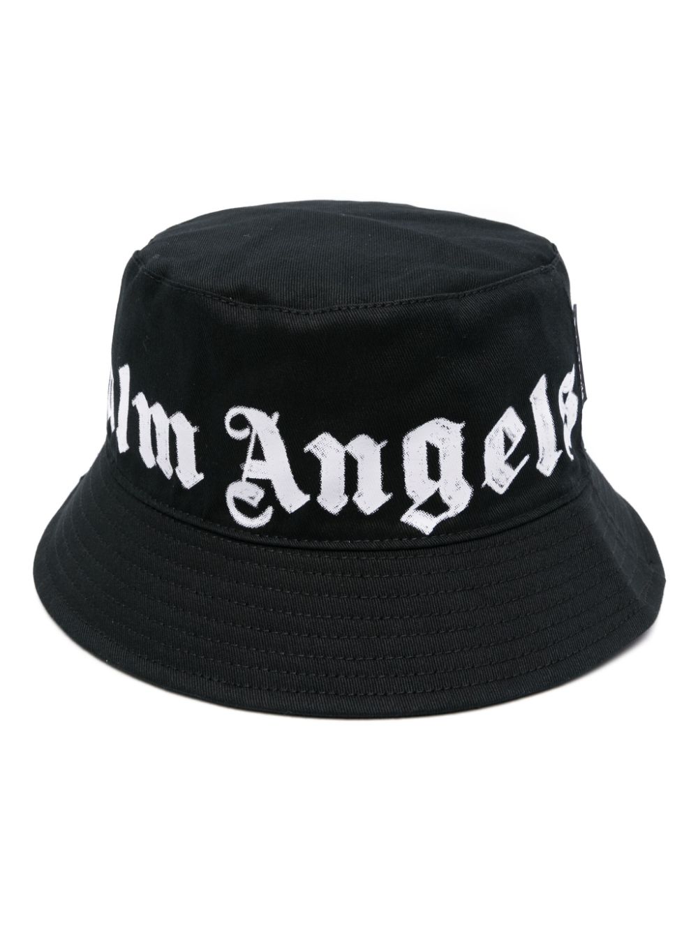 Palm Angels logo-print cotton bucket bag - Black von Palm Angels