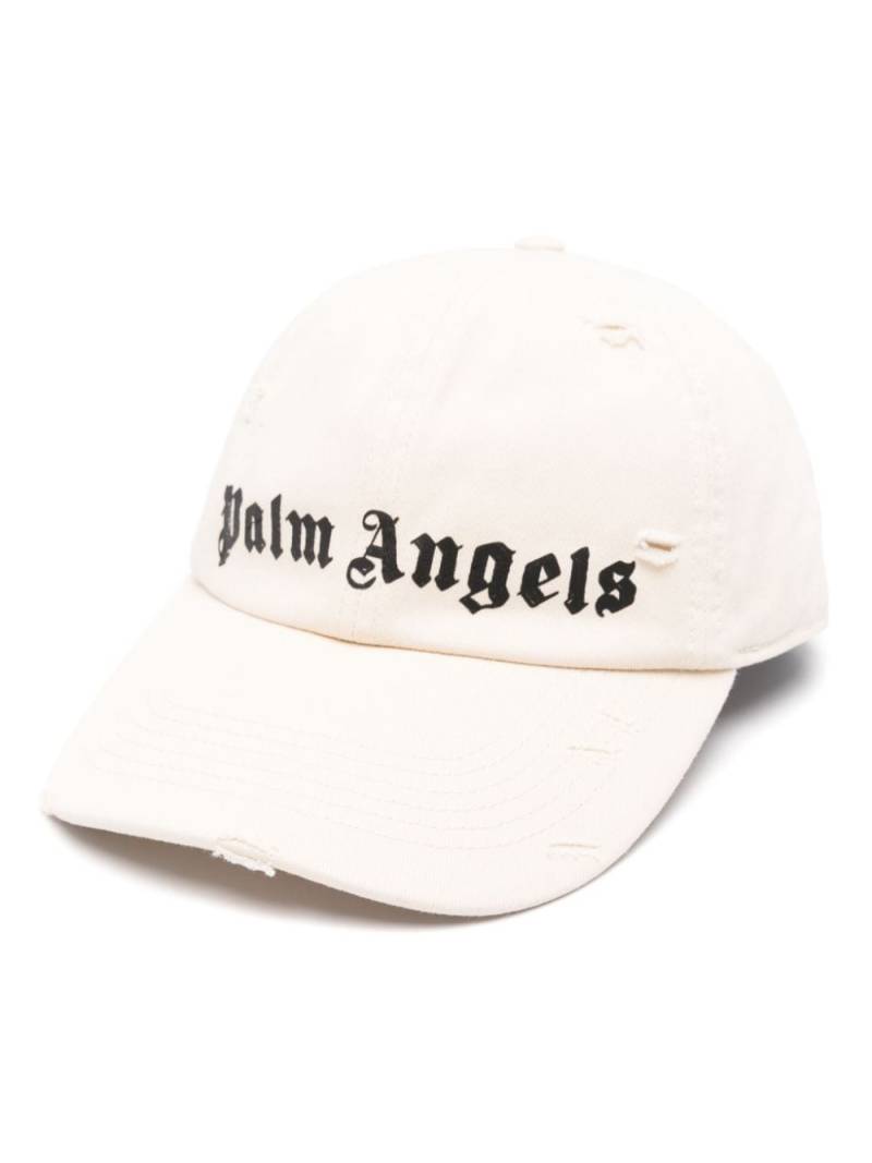 Palm Angels logo-print cotton cap - Neutrals von Palm Angels