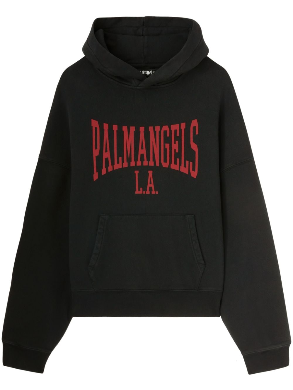 Palm Angels logo-print cotton hoodie - Black von Palm Angels
