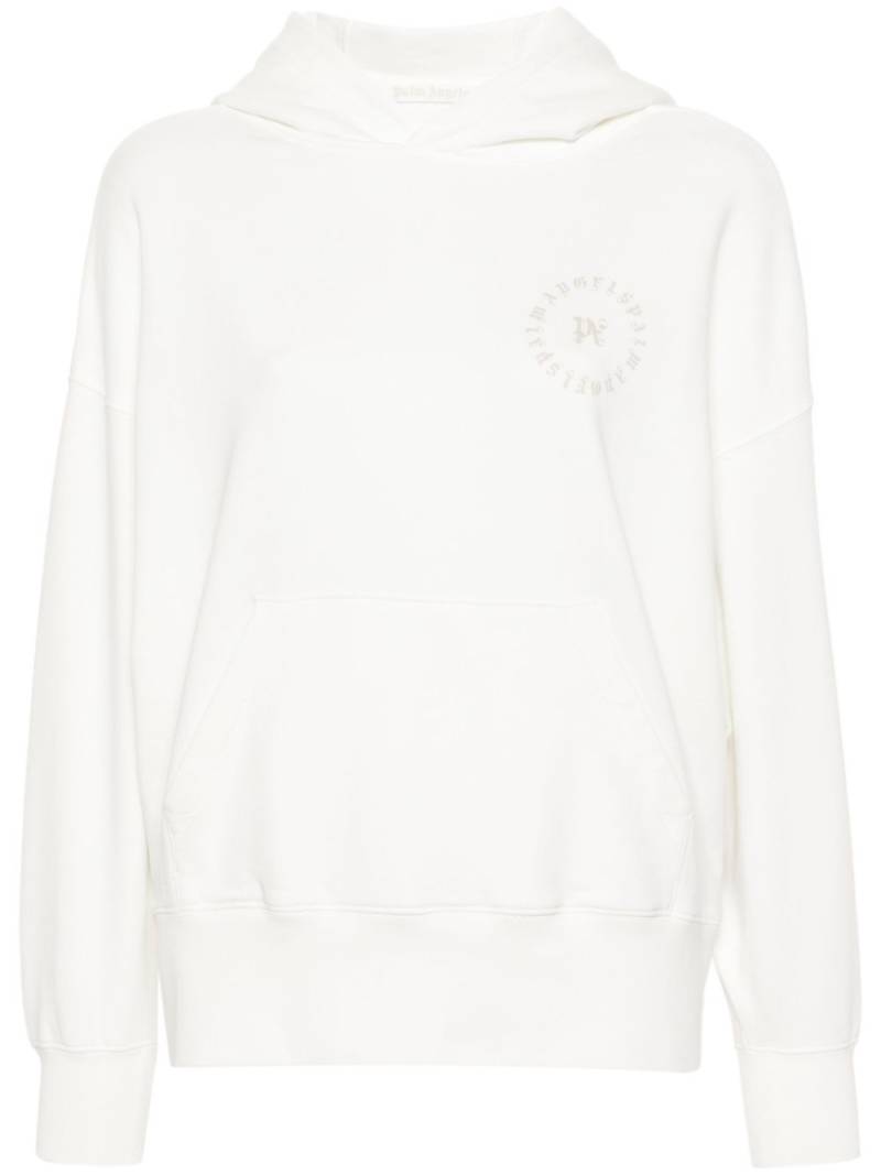 Palm Angels logo-print cotton hoodie - Neutrals von Palm Angels