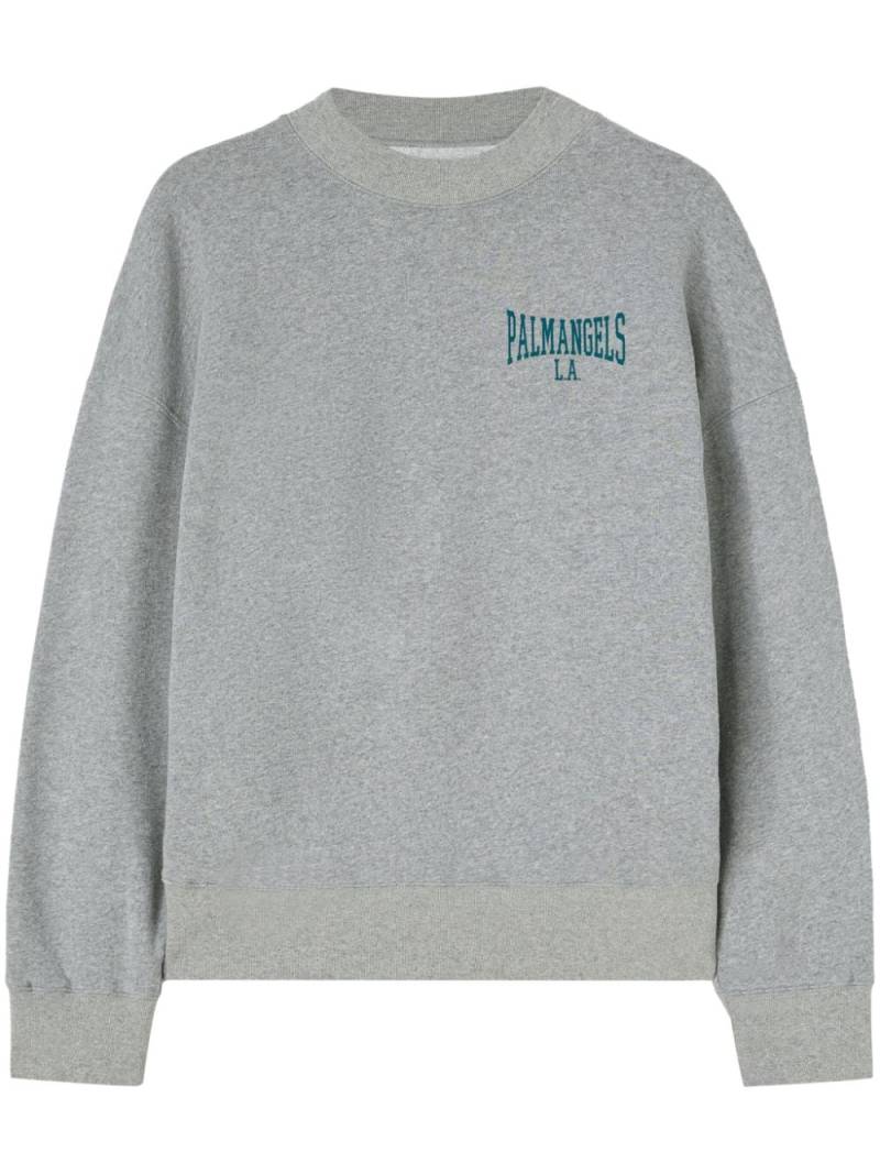 Palm Angels logo-print cotton sweatshirt - Grey von Palm Angels