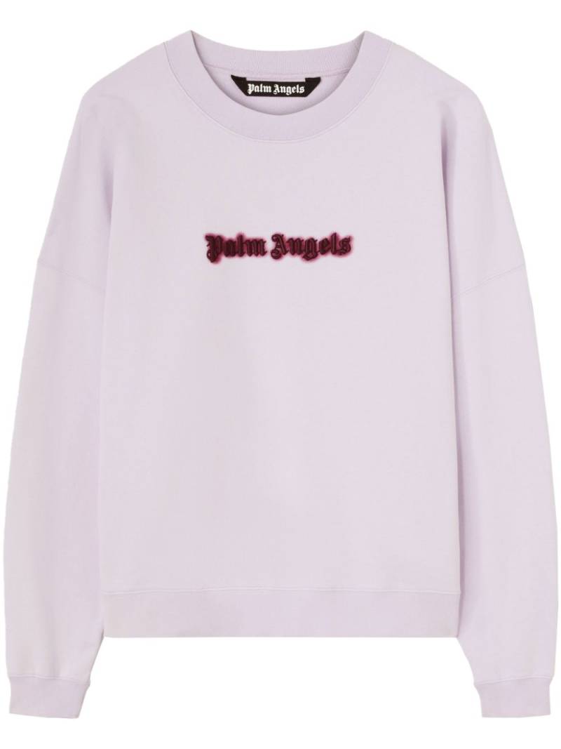 Palm Angels logo-print cotton sweatshirt - Purple von Palm Angels