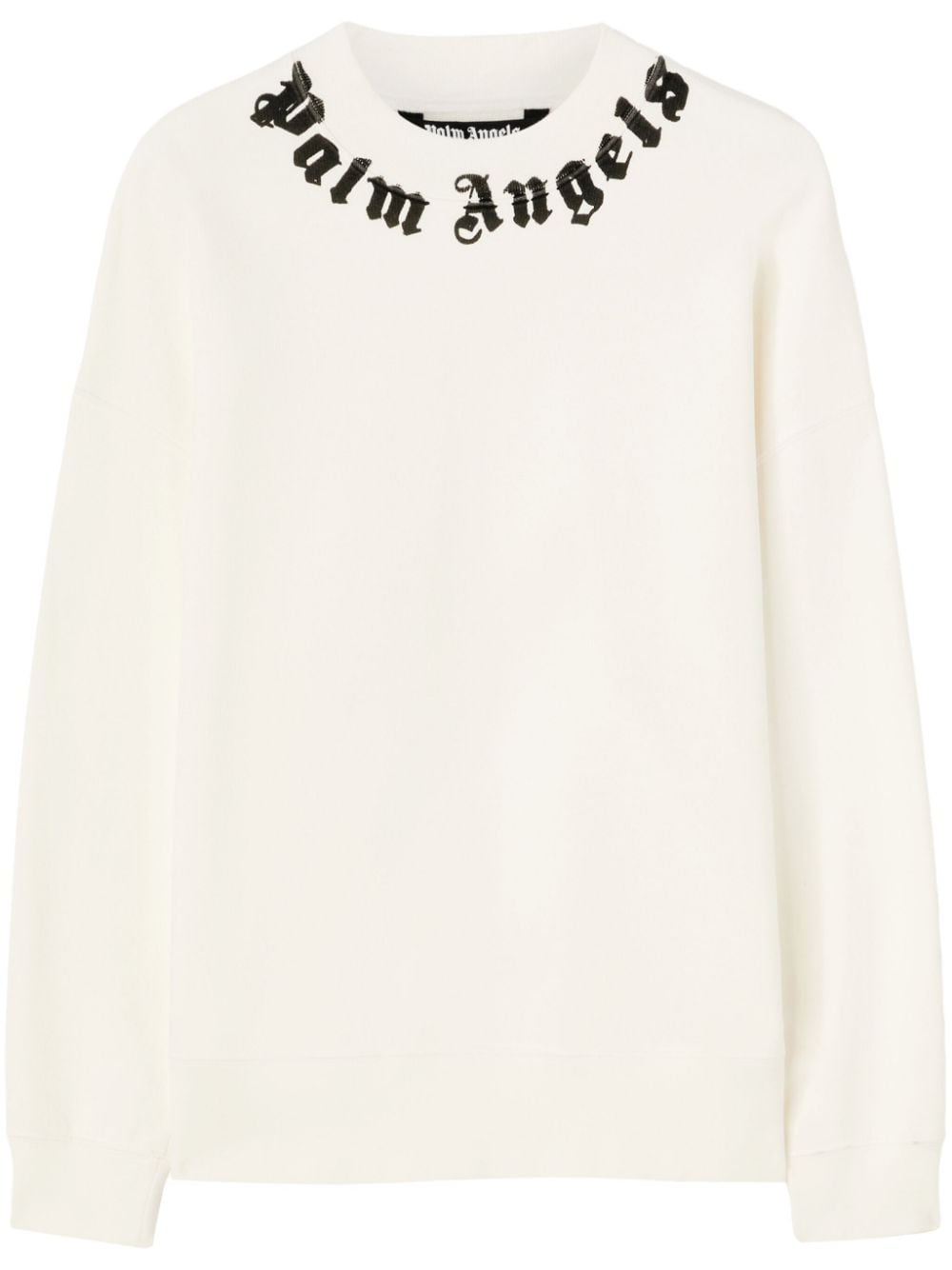 Palm Angels logo-print cotton sweatshirt - White von Palm Angels