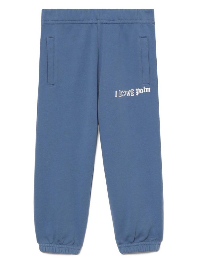 Palm Angels logo-print cotton track pants - Blue von Palm Angels