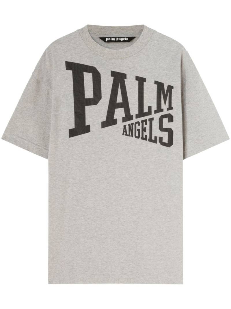 Palm Angels logo-print crew-neck T-shirt - Grey von Palm Angels