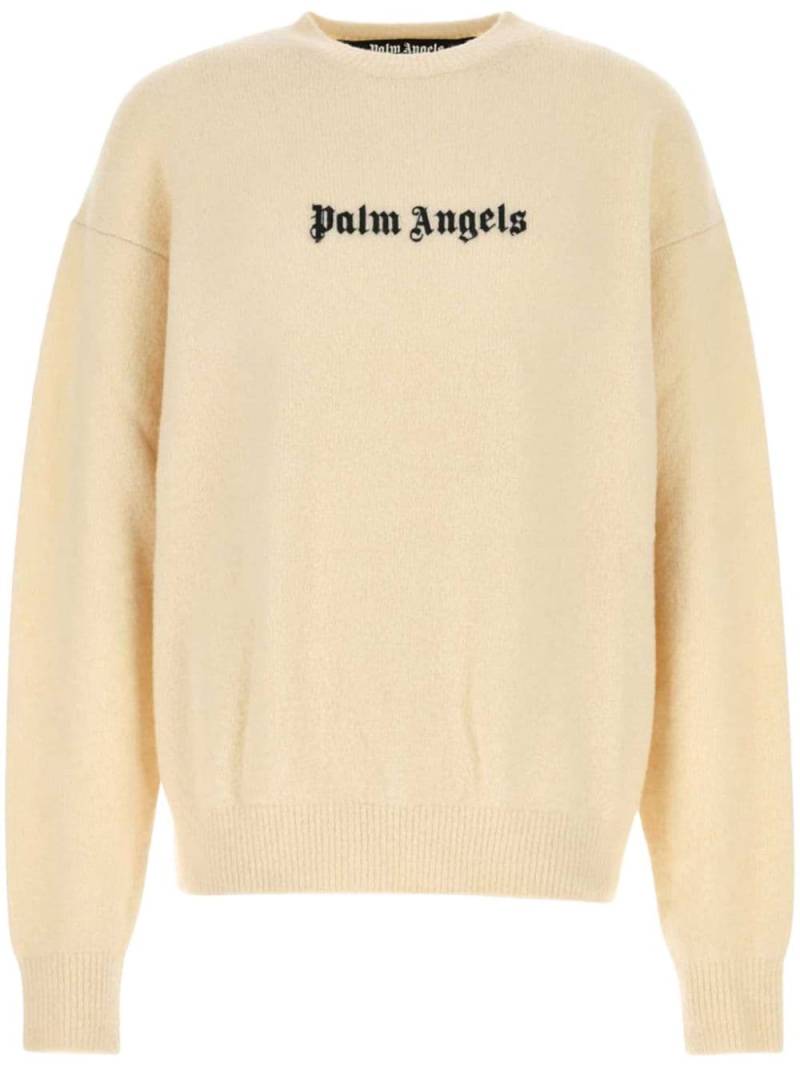 Palm Angels logo-print crew-neck jumper - Neutrals von Palm Angels