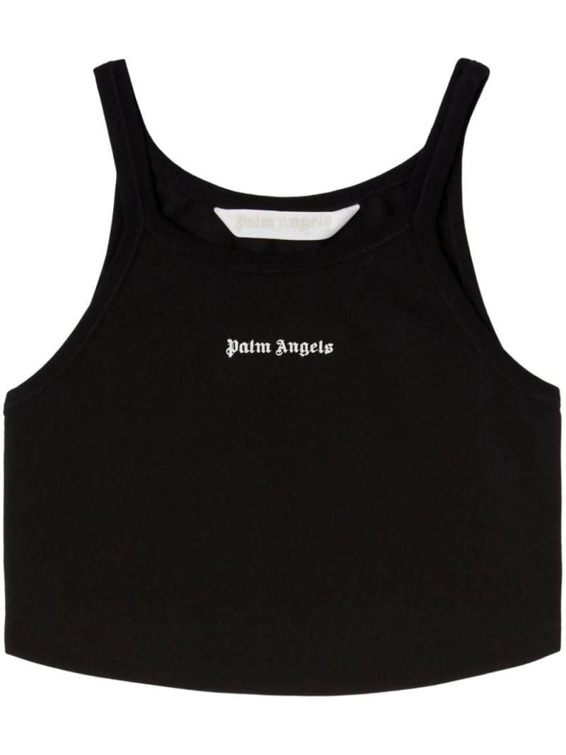 Palm Angels logo-print cropped tank top - Black von Palm Angels