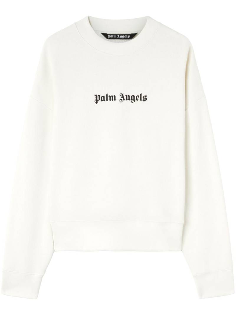 Palm Angels logo-print cotton sweatshirt - White von Palm Angels