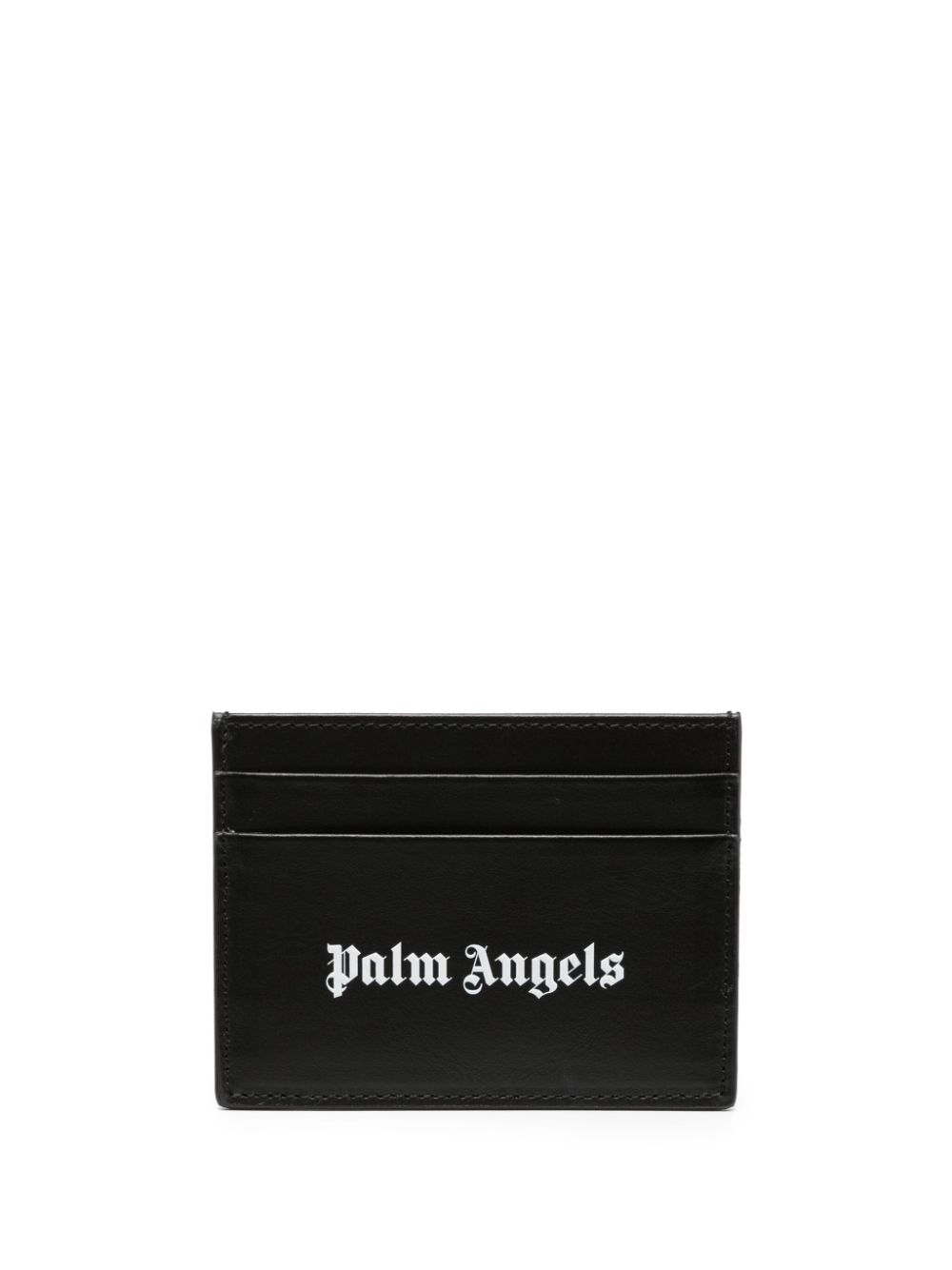 Palm Angels logo-print leather card holder - Black von Palm Angels